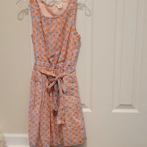 Crewcuts girls size 8 sleeveless dress orange and periwinkle floral